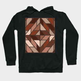 Geometric Pattern Tiles in Natural Brown and Beige Hoodie